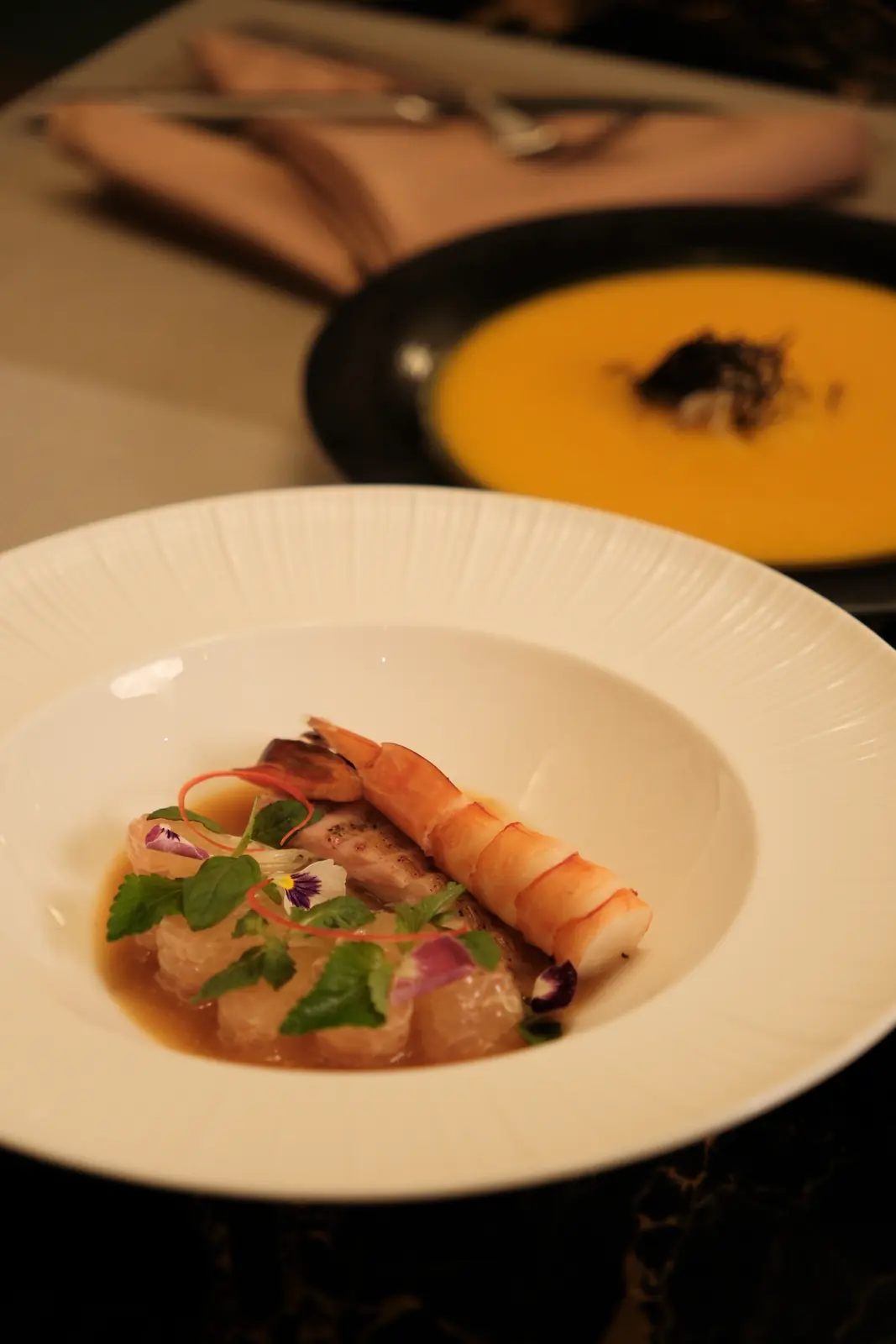 Cooked shrimp in a light sauce — Lumé Restaurant · Classyc Hàng Buồm